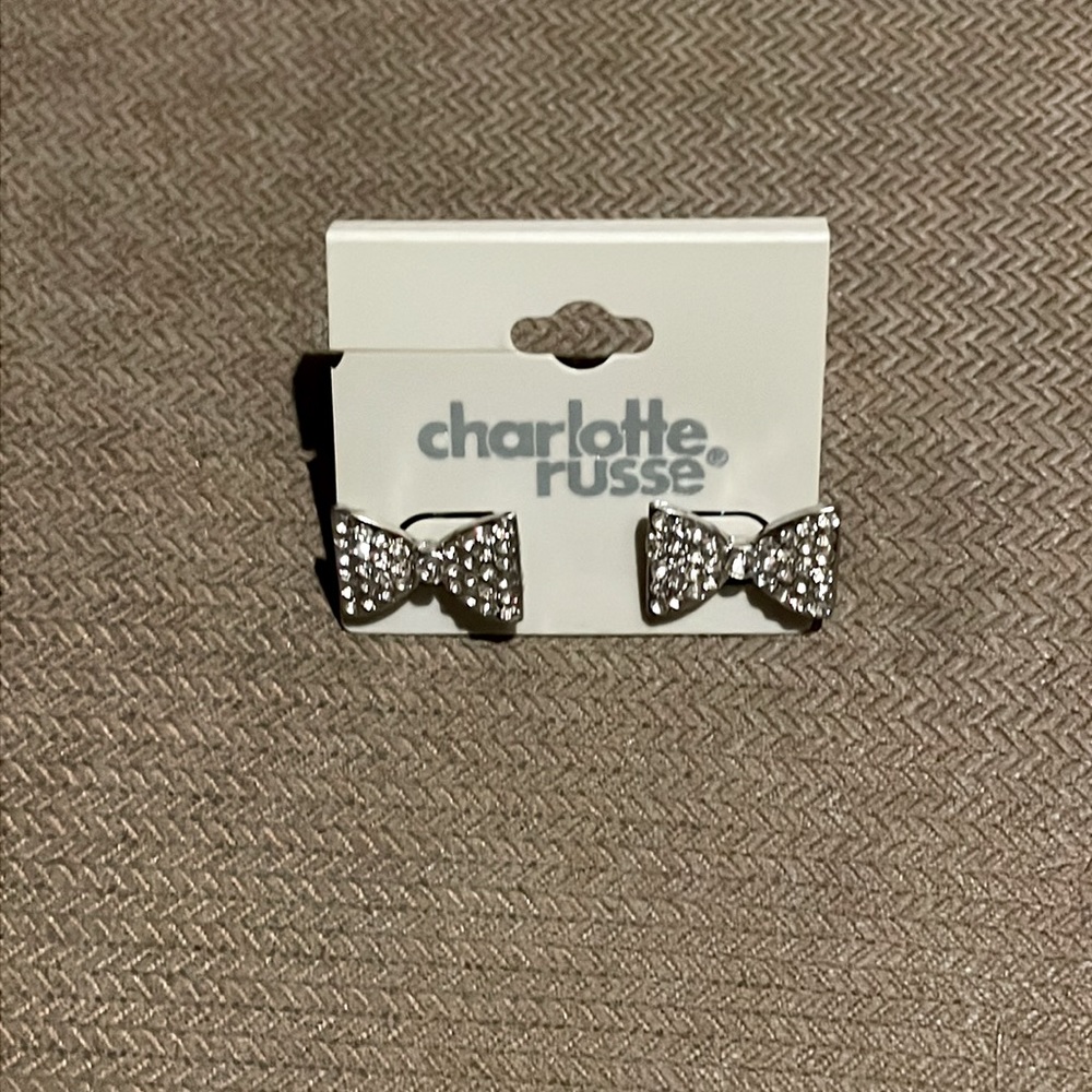 New bow tie jewelled earring